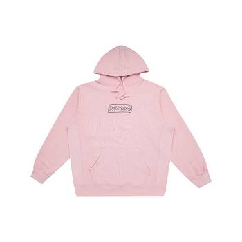 Pink Supreme Kaws Chalk Real Hoodie | Supreme 114BC